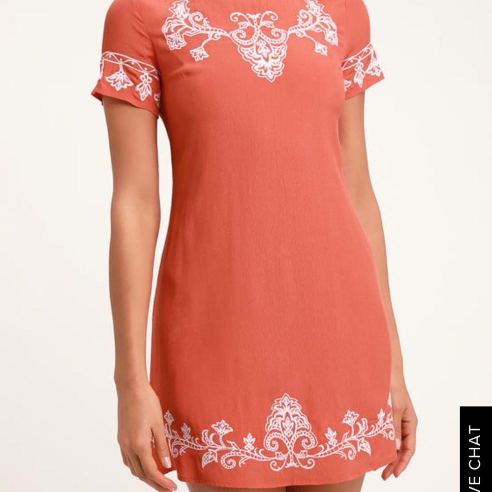 Embroidered Shift Dress - Picture 2 of 3